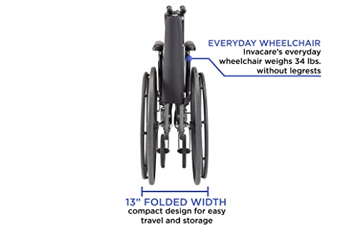 Invacare TRSX58FBP Tracer SX5 Cadeira de rodas para adultos | Dobragem diária | Assento de 18 polegadas | Braços da mesa