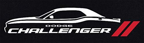 JH Design Group Men's Dodge Challenger Car Manga curta Camiseta preta preta