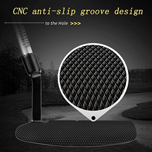 Cotclo Men's Golf Mão esquerda Putter R 950 Eixo de aço Aço inoxidável Cabeça CNC Anti-Skid Groove Design Ajuda de treinamento de golfe