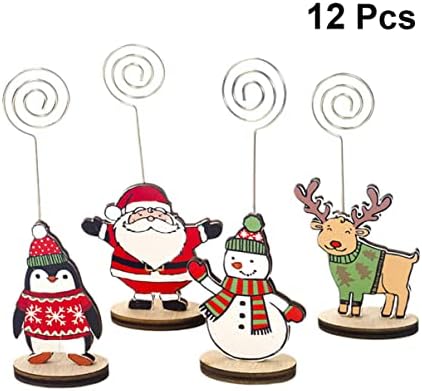 Bestonzon 24 pcs veados de inverno e acionista de cartões de natal stands de papel mini -distorções decorações de desenhos animados