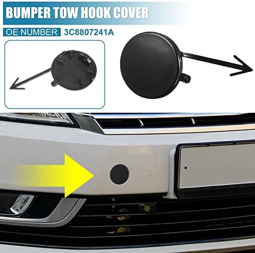 X Autohaux Front Bumper Tower Ganche Capa carro Reboque de reboque da capa de olho de olho Substituição 3C8807241a para Volkswagen