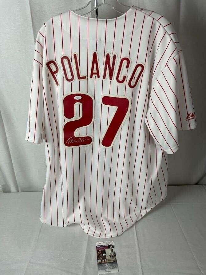 Pedro Polanco assinou autografado Phillies Majestic Jersey JSA di - camisas MLB autografadas