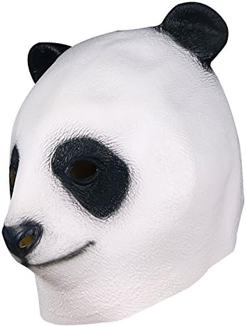 Máscara de cabeça de molezu panda, fantasia de figurino de Halloween máscara de cabeça de animal para adultos brancos adultos