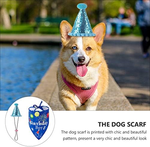 ABOOFAN DOG Birthday Birthday Bandana Set com chapéu Bibs Cat Puppy Birthday Party Suppris