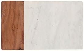 Placa de corte dei, 10,0 x 1,75 x 10,0, marrom/branco