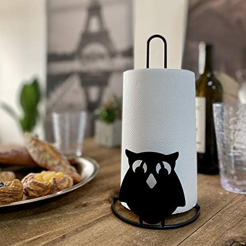 Klifa-Owl Matel Paper Tootom Solder/Roll Dispenser Stand, reabastecimento simples e uma série de coruja, altura de 11,02 polegadas, preto, 1 pc