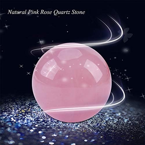 Esfera de cristal de cura, 2,5 cm/0,98 polegadas, esfera de adivinhação de bola de pedras de pedra rosa rosa natural, bola de pedra de proteção protetora para decoração, cura, meditação, feng shui