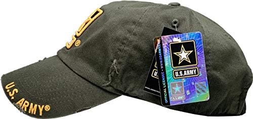Oficial do Exército dos EUA licenciado Qualidade Premium Somente Vintage Vintage Hat Hat Cap, veterano Military Star Baseball