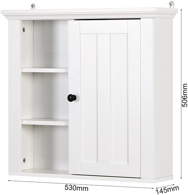 Armário de armazenamento Rigo acima do banheiro, armário de parede de madeira com uma porta 20.86x5.71x20 polegadas