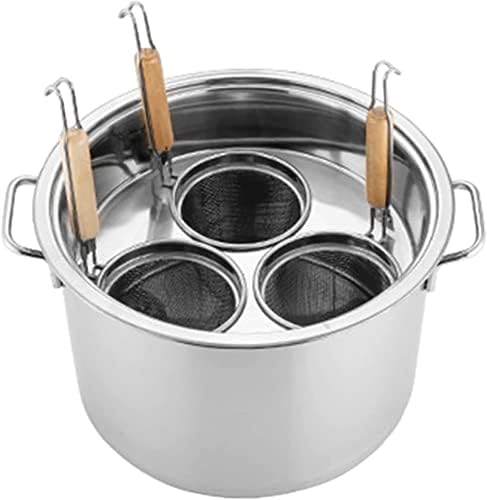 Pasta Pot Aço inoxidável Pasta fogão, panfão de macarrão com cesta de filtro de inserção, panela de estoque de cozinha em casa panela a vapor de restaurante, cozinha de cozinha de macarrão, 4 orifícios