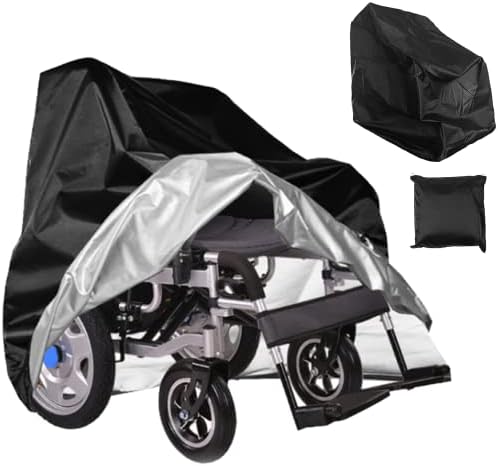 Tampa de cadeira de rodas Epicover, 210d Tampa de armazenamento de scooter de mobilidade para viagens, tampa leve de cadeira de roda elétrica à prova d'água contra a poeira da sujeira de chuva de chuva de sol, 40x30x40 polegadas