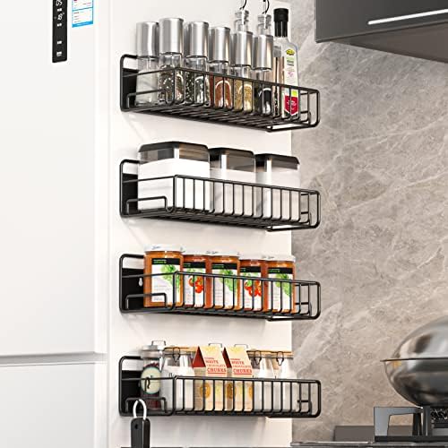 Organizador de rack de especiarias magnéticas da Vitabona para geladeira/armário, 4pack/3mount Tipo de especiar