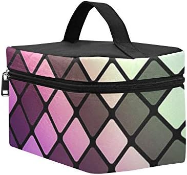 Padrão quadrado Abstract Mobile Wallpaper X Pattern Lanch Box Bag Bag Lunch Solder Isoled Lunch Saco para Mulheres/Homens/Piquenique/Passeio/Praia/Pesca/Escola/Trabalho