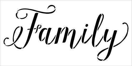 Estêncil de script cursivo da família por Studior12 | DIY Dainty Inspiration Home Decor Decor | Craft & Paint Wood Sign | Modelo