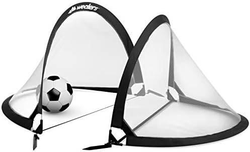 Conjunto de metas de futebol dobrável de 2 com bolsa de viagem - Ultra Portable 4 pés de 4 pés pop -up Football Geting