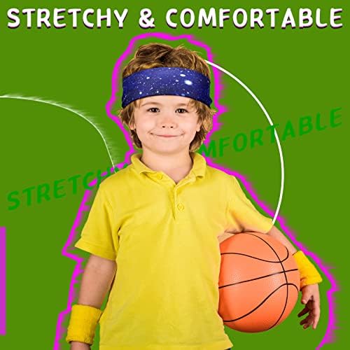 4 Pack Boys Bandas de cabeça respiráveis ​​Boys Kids Kids Athletic Sweats Sports Bandas de cabeça para meninos Non Slip Boys Boy