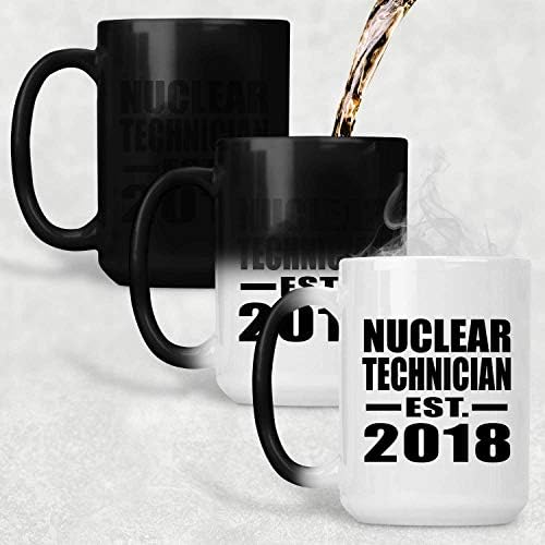 Projeta o técnico nuclear estabelecido est. 2018, 15 onças de coragem de cor de cor de caneca sensível ao calor Magic Cuple