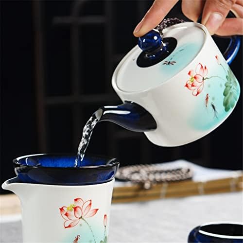 Irdfwh cilíndrico pintado à mão Kung fu pequeno bule de chá de maconha de cerâmica