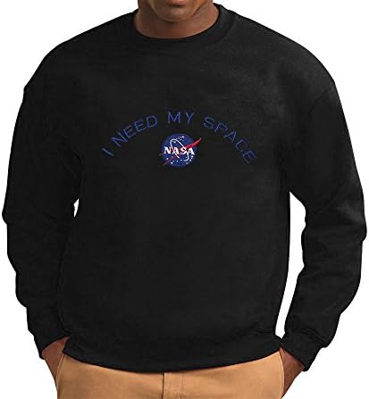 NASA masculina Eu preciso do meu moletom de tripulação bordado de insígnia espacial