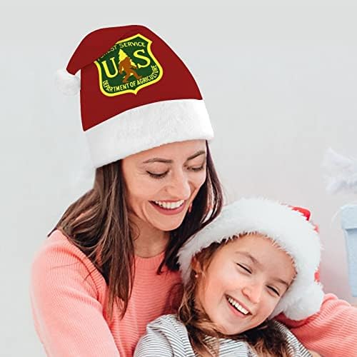 Serviço Florestal dos EUA Bigfoot chapéu de Natal Papai Noel para adultos unissex Comfort Classic Xmas Cap para a festa de