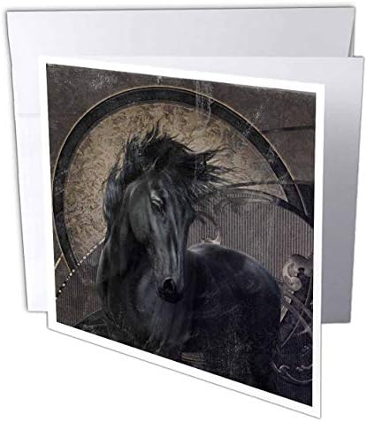 3drose um glorioso cavalo frita em aparência gótica - cartão de felicitações, 6 x 6, solteiro