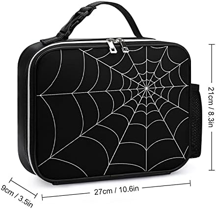 Goth Spider Web reutilizável para almoçar bolsa de lancheira isolada recipiente de caixa de lancheira para viajar de piquenique de trabalho com alça