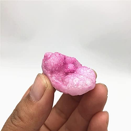 Binnanfang AC216 1PCS Pink Titanium Aura Eletroplatando Cluster Geode Quartz Pedras de cristal jóias pendentes Fazendo pedras