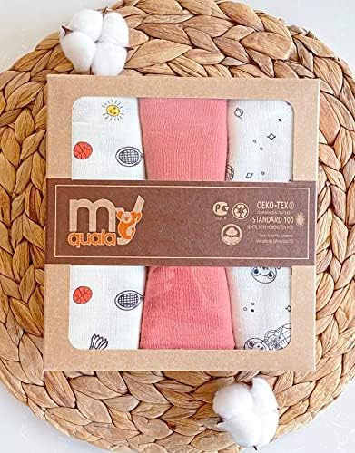 Cobertor de Baby Swaddle - de cobertores de musselina de algodão orgânica unissex - recém -nascido macio, leve, respirável e neutro, cobertor para meninos e meninas - 39 x 31 polegadas