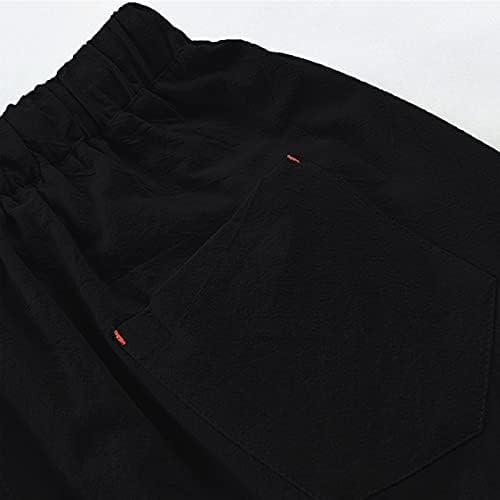 Shorts de linho de algodão meymia masculino, 2023 Summer Men Men Casual Cintura alta cor de cor sólida Lace-up curta capris
