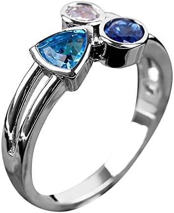 Pacote de anéis Pacote requintado de personalidade tricolor anel de pedra tricolor para mulheres de jóias de jóias de