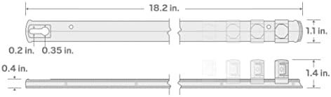 Tekton 3/4 polegadas de acionamento x 18 polegadas Rail de soquete, 10 clipes | Feito nos EUA | OSR33210