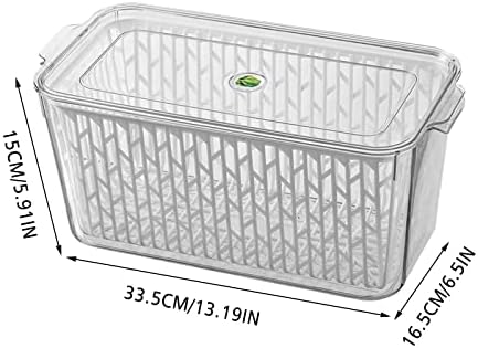 Cakina Pantry Storage Storage Grãe de armazenamento Caixa de armazenamento vegetal e frutas drenando