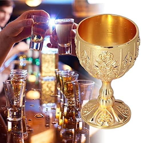 2pcs copo de folheto dourado, cálice europeu de alta qualidade ornamentos retro para a coleta de decoração de viagem,