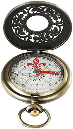 GKMJKI Vintage Bronze Compass Watch Pocket Pocket Design ao ar livre Navegação de caminhada infantil presente retro metal
