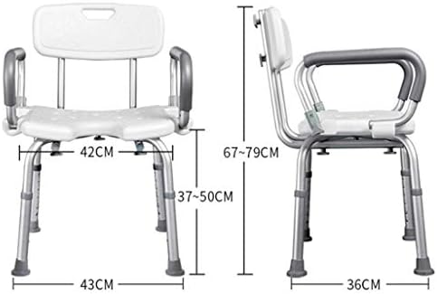 LXDZXY BAIO DACO, Cadeira de chuveiro | Com braços e altura ajustável nas costas | Assento de banho portátil | Anti Skid e sem