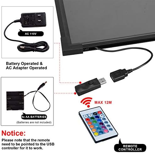 Voilamart LED Message Writing Board, 32 x 24 piscando iluminado Apagável Mensagem LED Mensagem RECOFETO DE EFECTO DE EFECTO DO MENU COMBROM COM REMOTO CONTROL