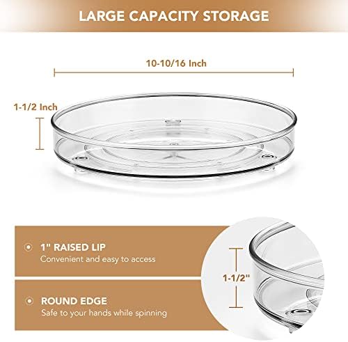 Ravinte toca -giragem Lazy Susan Organizador - 360 ° ROONTE ROUNTAÇÃO CLARA LAZA LAZO LAZO Organizador para armazenamento