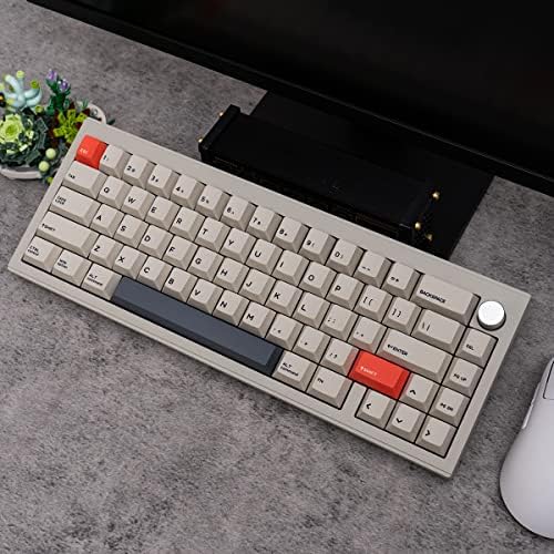 SUMGSN Kit de teclado mecânico sem fio/com fio Bluetooth, layout de 65%, 68 chaves lineares cinza, teclado de jogo de luz de fundo