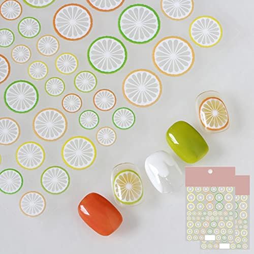 Decalques de adesivos de arte da arte de frutas de verão Decalques de adesivo ciano limão laranja padrão de toranja 3d adesivo pequeno