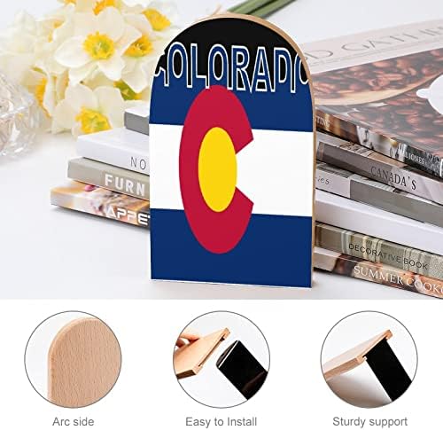 Bandeira do Estado do Colorado Termola Livro de Madeira Impresso termina Decoração Não Esquagada Livro Livro Pequeno para Office Home 1 par