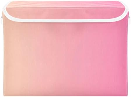 Innwgogo Pink Gradient Storage Bins com tampas para organizar cesto de armazenamento de callpsible decorativo com alças Oxford