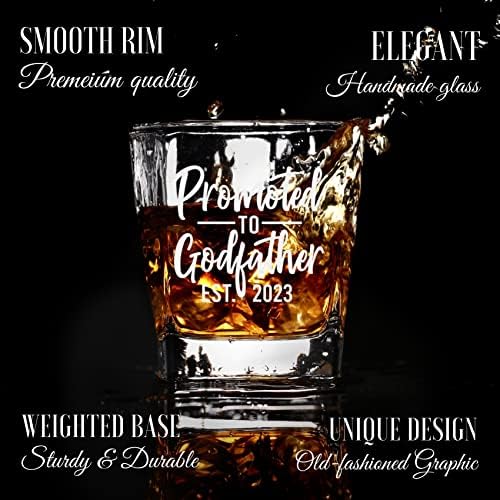 Onebttl Godfather Gifts, Whisky Glass Funny Gift Idea para o melhor padrinho para o Natal, aniversário, caixa e cartão