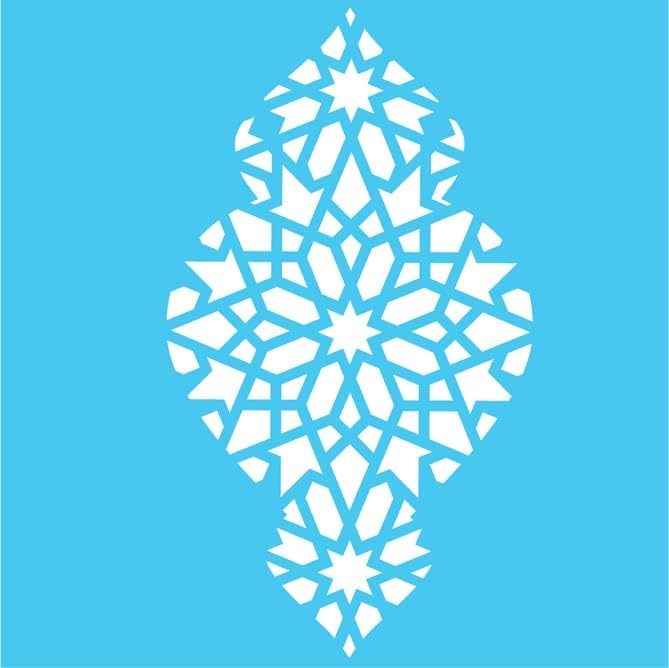 Estêncil de damasco - Modelo de janela Isfahan ālī Qāpū iraniano MELHORES VINIL GRANDE ESTÓPIS DE PINTURA NA PINTURA NA MADEIRA, TANVAS, PAREDE, ETC. MULTIPACK | Material de cor branca de grau Ultra Show de grau