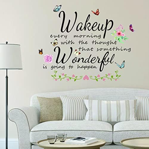 Adesivos de parede inspirados, sprt citações inspiradoras decalques Hope motivacional dizendo decorações de adesivos de borboleta