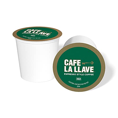 Cafe La Llave Espresso K-Cup Coffee de serviço único, compatível com Keurig K-Cup Brewers