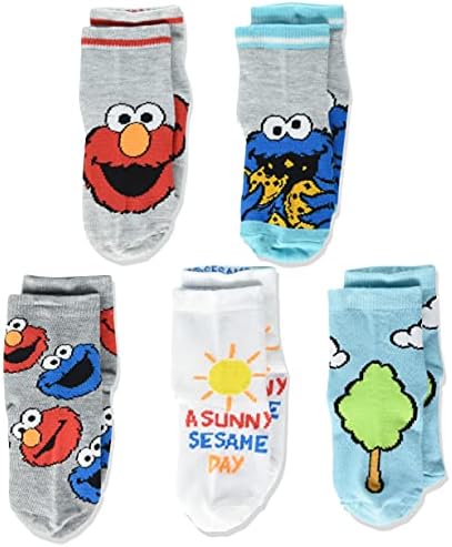 Sesame Street Unissex-Baby 5 Pack Crew Socks