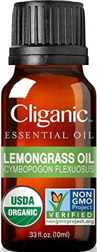 Óleo Essential de Lemogras Orgânico CLIGANIC USDA - puro não diluído natural, para difusor de aromaterapia | Não-GMO