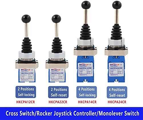 Basni 1pcs Joystick Switch Monolever Rocker Cross Master Switch 2-Way 4-Way Renset Auto-Locking 2No 4NO