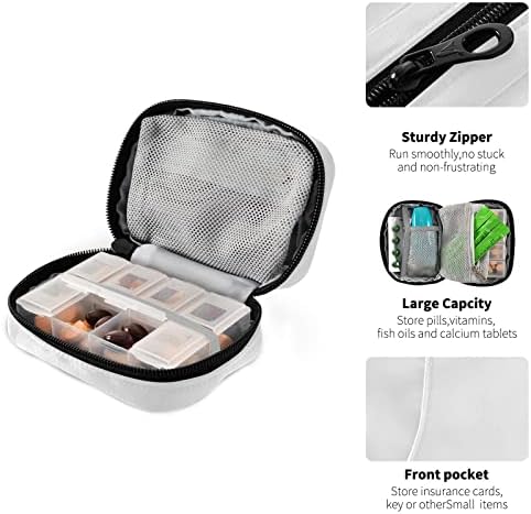 Halloween Skull Cash Case Bag Pill Organizer Box com zíper portátil suplementos vitamínicos Caso de medicina para viagens