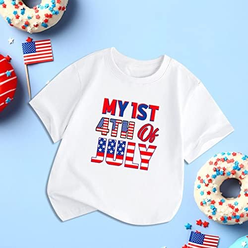 Crianças meninos meninos Independence Day Tirl letter Print Tee Summer Tops